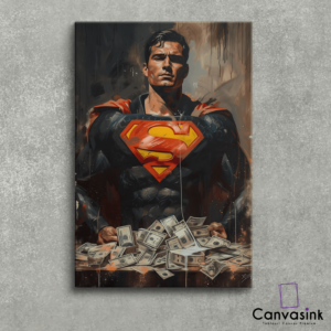 Tablou Canvas Superman Money - Diferite Dimensiuni