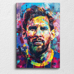 Tablou Canvas Messi, Campionul Vibrant - Diferite dimensiuni