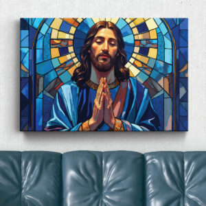 Tablou Canvas Vitraliu în Rugăciune – Diferite Dimensiuni