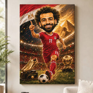 Tablou Canvas Mohamed Salah - Caricatură